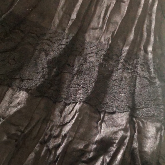 90’s Vintage Silky Crinkle Skirt Lace Ribbon Adjustable Size Medium M - Picture 6 of 11
